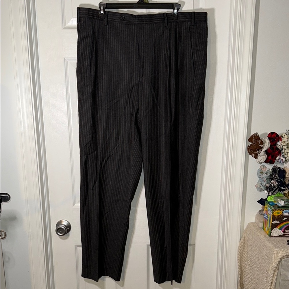 Black Formal Straight-Leg Dress Pants